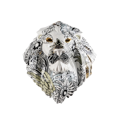 Lladrò Lion Mask / Wild Nature Porcelain Sculpture