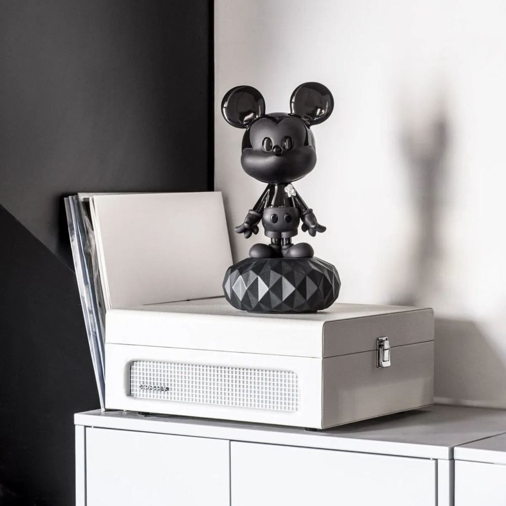 Lladrò Mickey Total Black Porcelain Sculpture