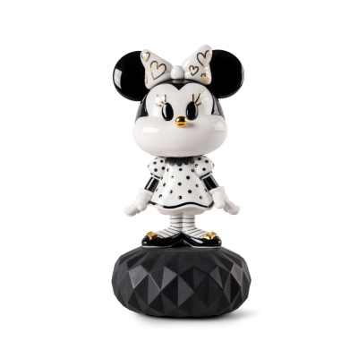 Lladrò Minnie Black and White Porcelain Sculpture