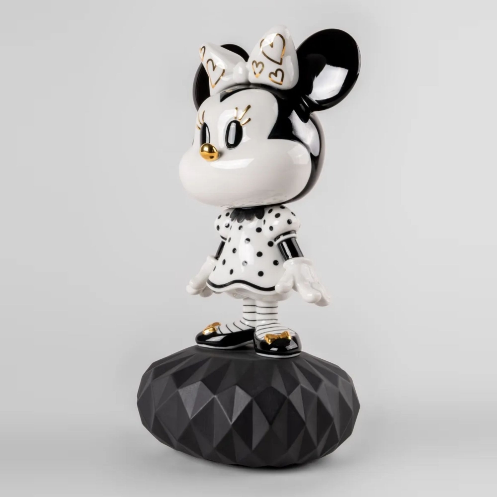 Lladrò Minnie Black and White Porcelain Sculpture