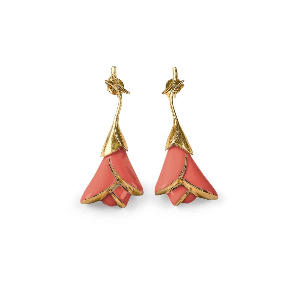 Lladrò Heliconia Coral Earrings