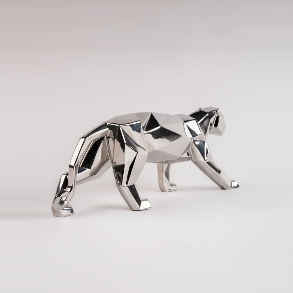 Lladrò Panther Silver Porcelain Sculpture