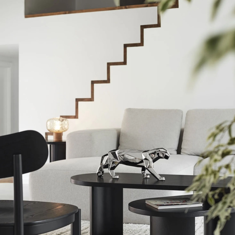 Lladrò Panther Silver Porcelain Sculpture