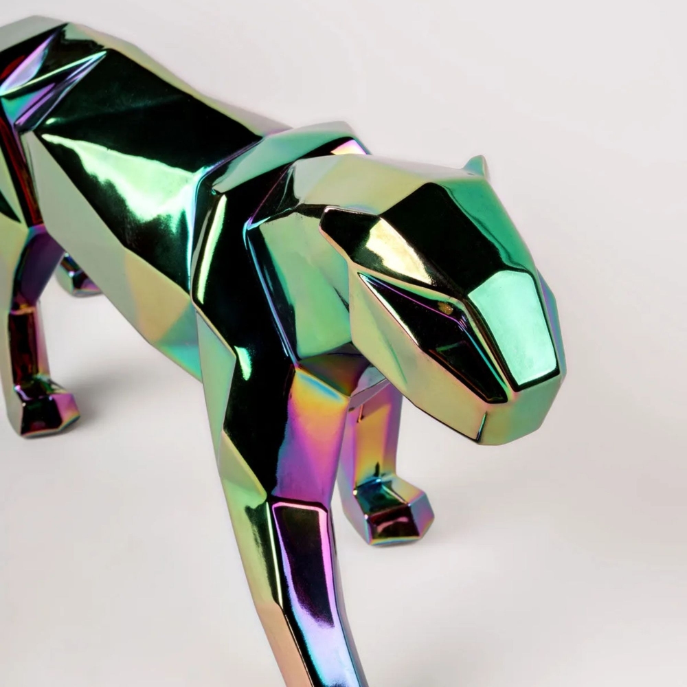 Lladrò Iridescent Panther Porcelain Sculpture