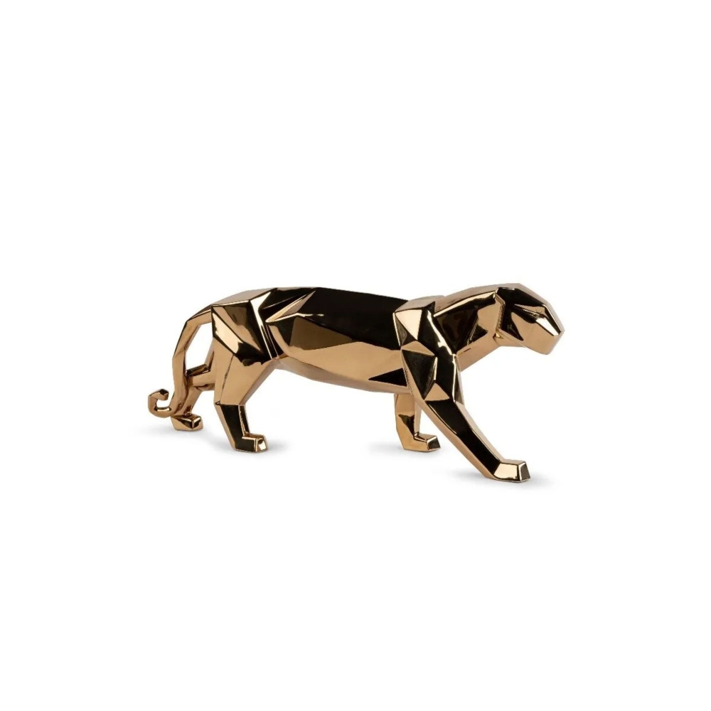 Lladrò Gold Panther porcelain sculpture