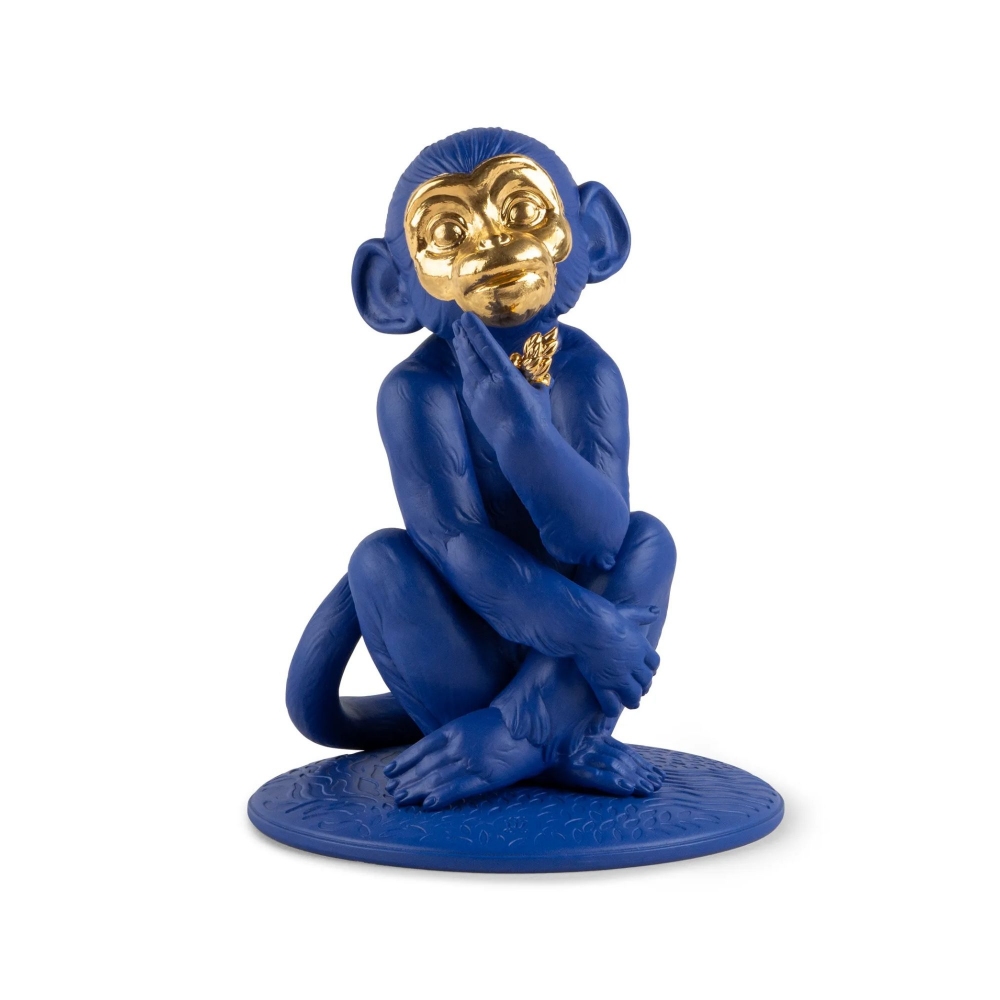 Lladrò Little Monkey Blue-Gold...