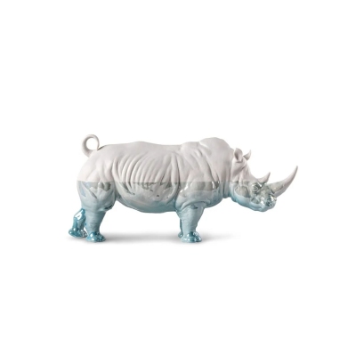 Lladrò Rhinoceros Underwater Porcelain Sculpture