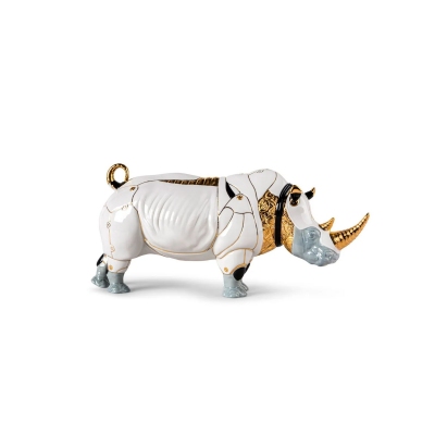 Lladrò Cyborg Rhinoceros Porcelain Sculpture