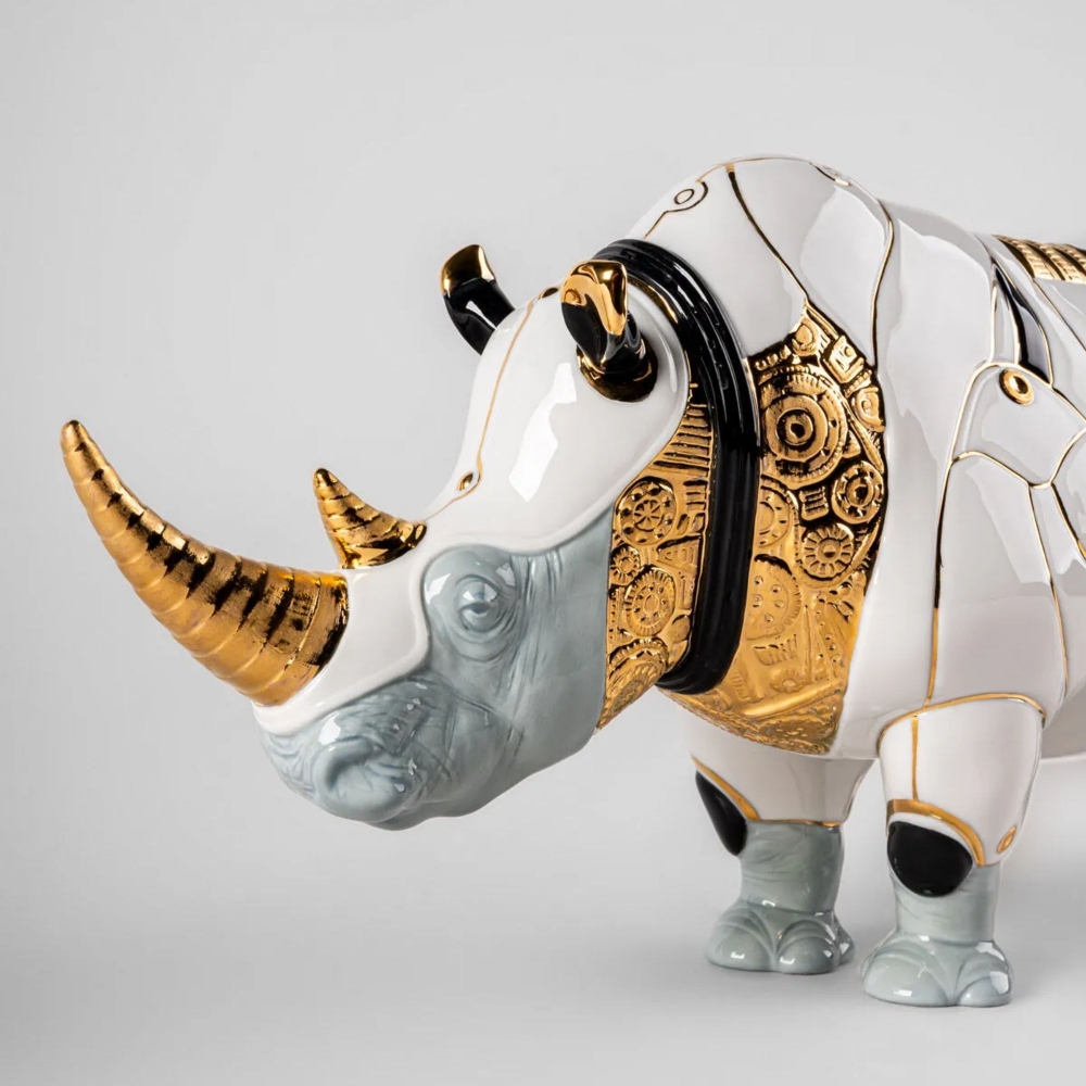 Lladrò Cyborg Rhinoceros Porcelain Sculpture