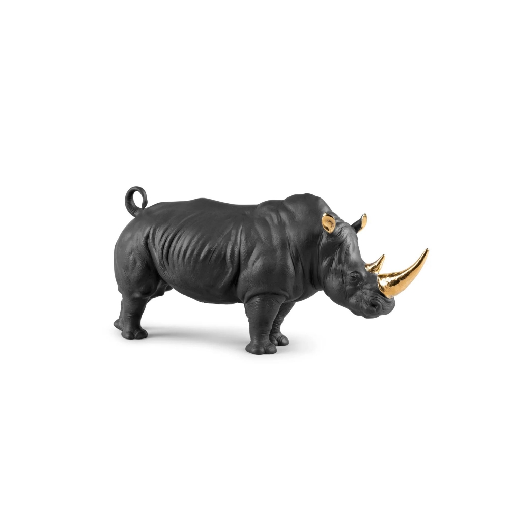Lladrò Black-Gold Rhinoceros...