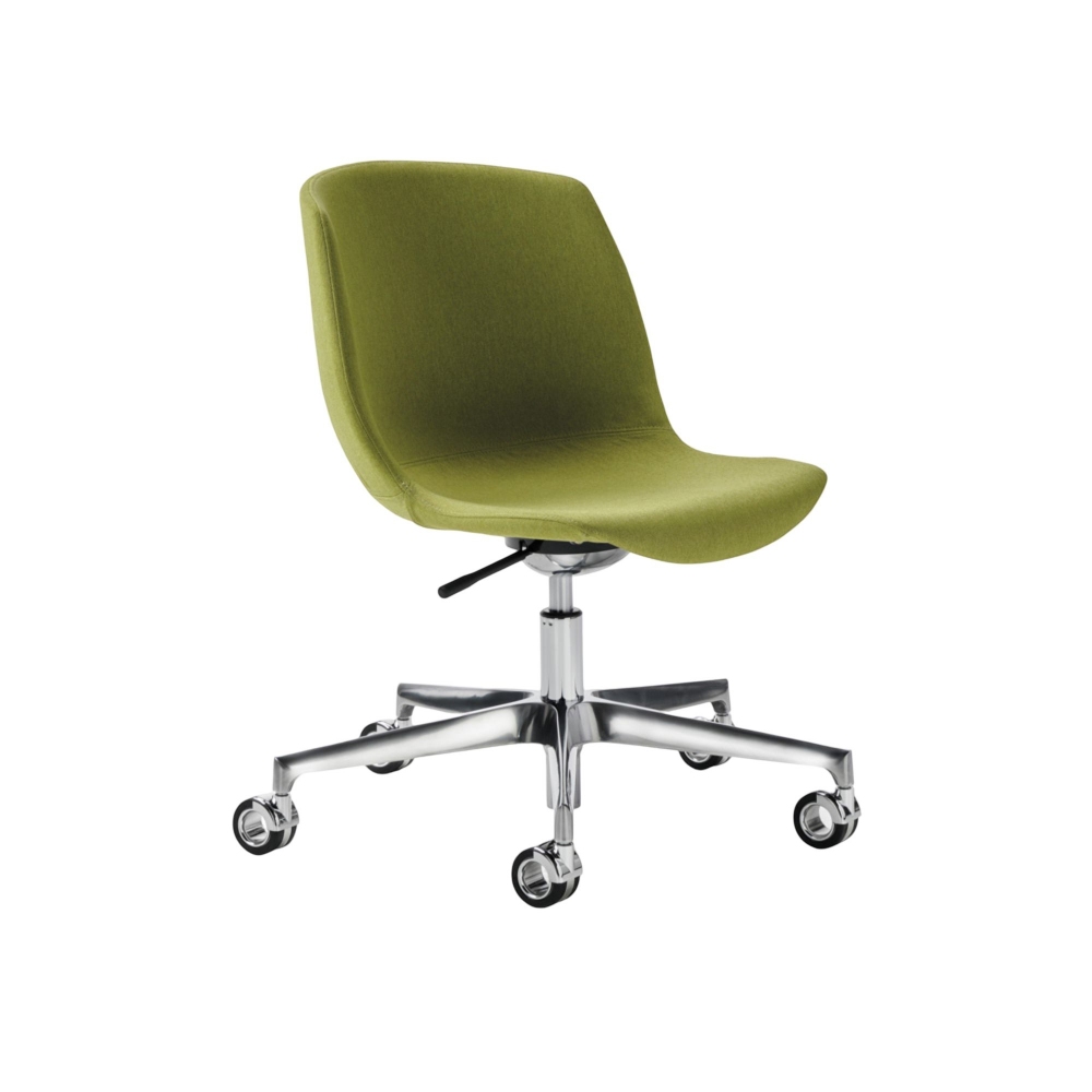 BBB Italia Poltrona Cocoon con base 5 razze in alluminio spazzolato con ruote