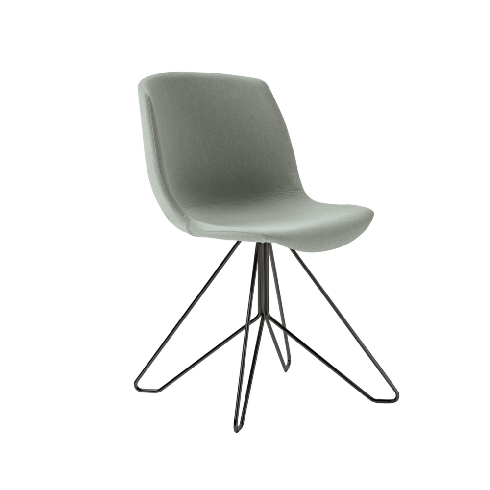 BBB Italia Cocoon armchair with CLIP base in brushed aluminium