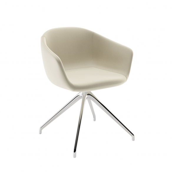 BBB Italia Lucrezia armchair with pyramidal base in aluminum
