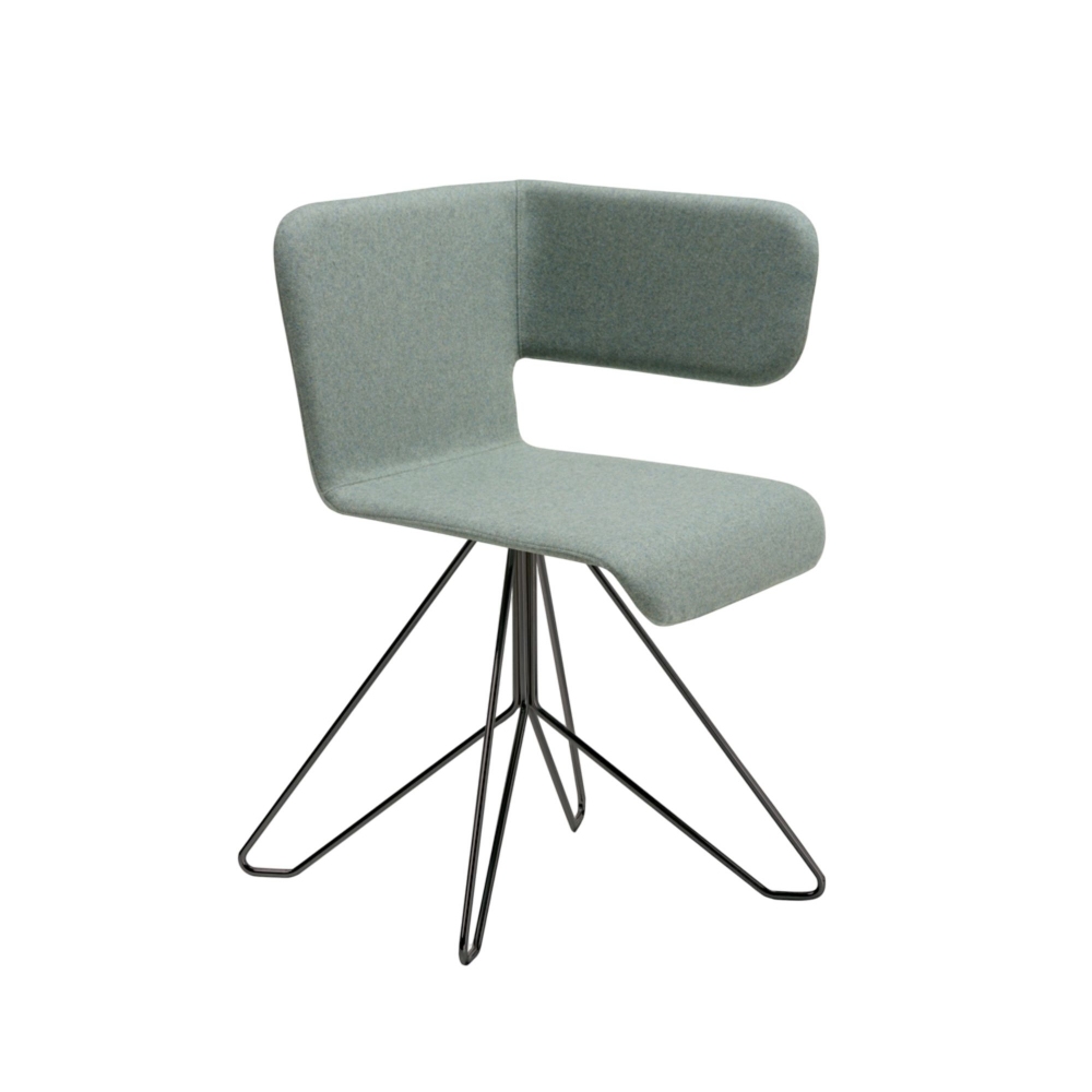 BBB Italia Sedia Twiss con base CLIP in alluminio spazzolato