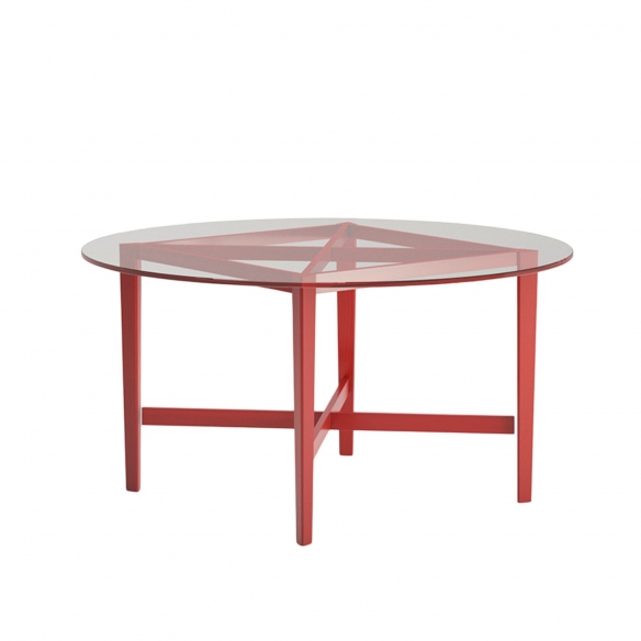 BBB Italia Tavolo rotondo Luigi Filippo Ø140x74h cm - Piano in cristallo