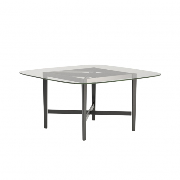 BBB Italia Tavolo quadrato Luigi Filippo 150x150x74h cm - Piano in cristallo