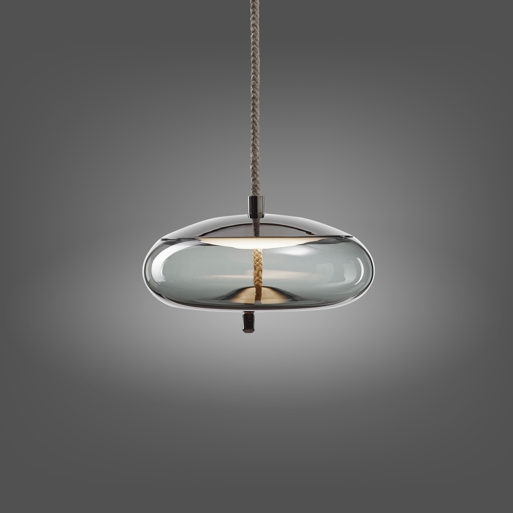 Pronta Consegna - Brokis Lampada a sospensione Knot Small Disco PC1037 - Smoke Grey
