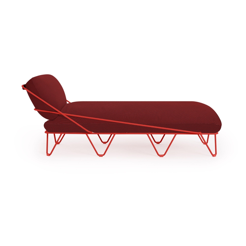 Pronta Consegna - Diabla Chaise lounge outdoor Valentina Up - Tessuto Hexagon Red
