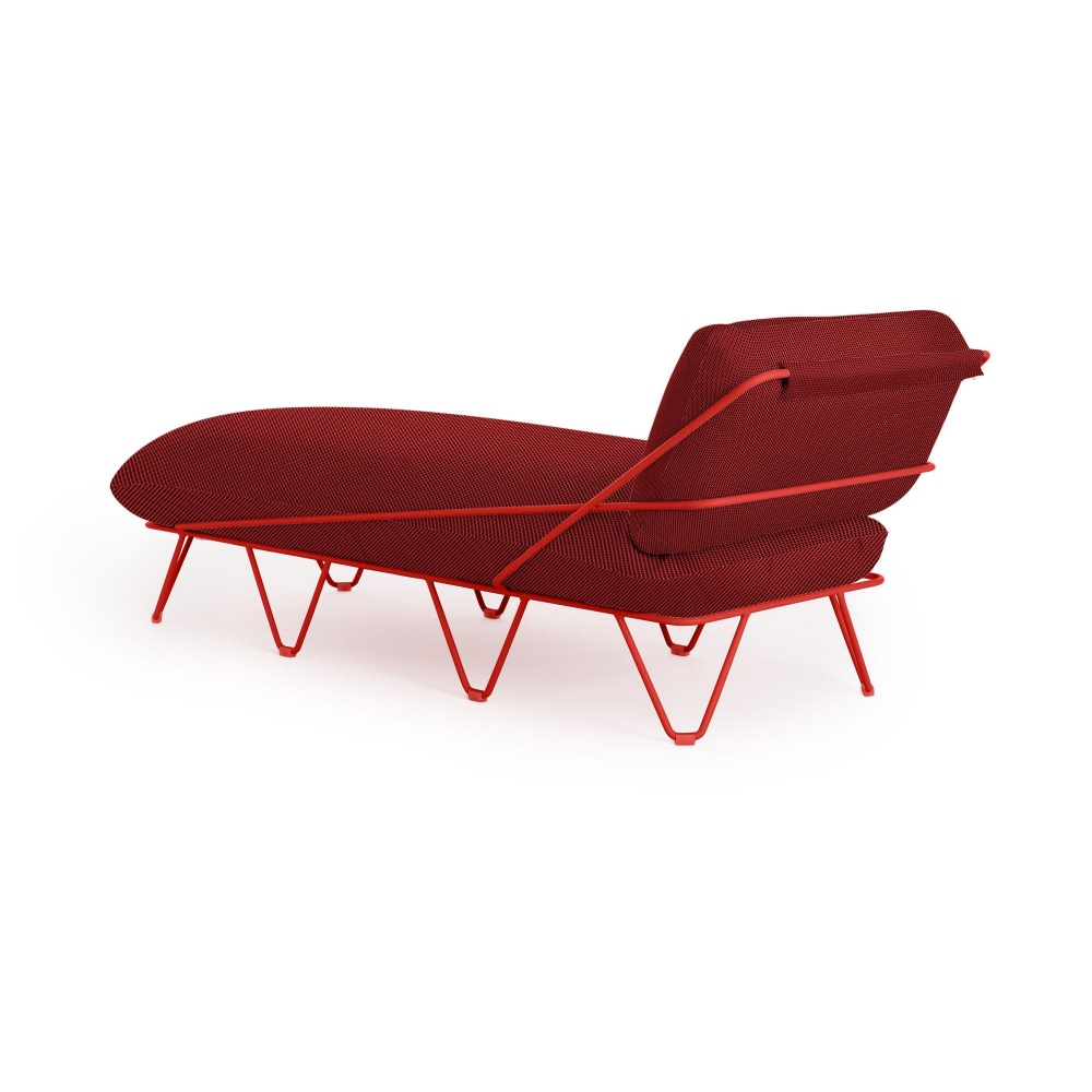 Pronta Consegna - Diabla Chaise lounge outdoor Valentina Up - Tessuto Hexagon Red