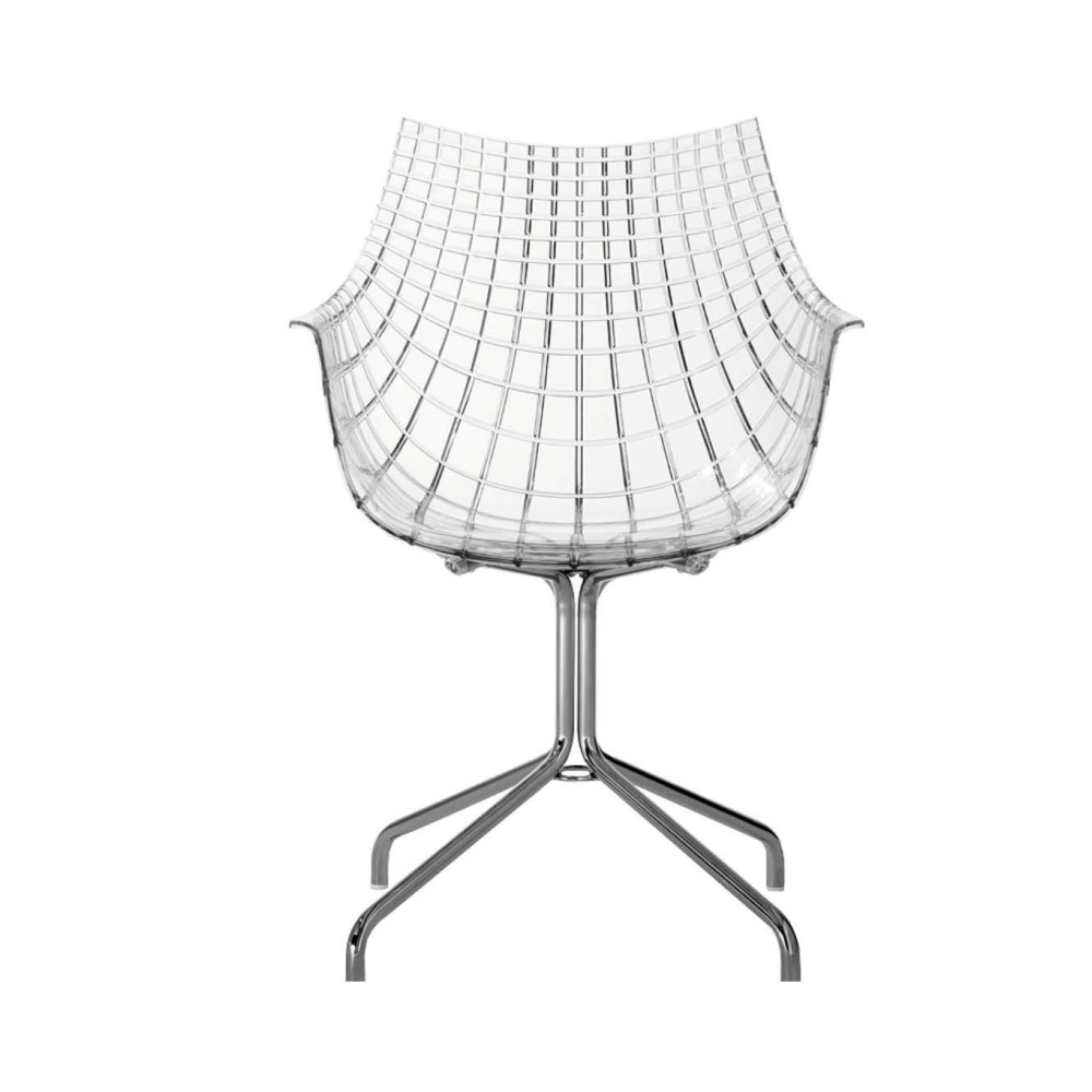 Quick Ship - Driade Meridiana Armchair - Chromed Steel/Transparent