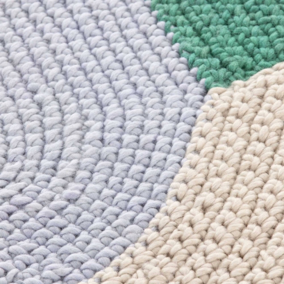 Pronta Consegna - Gan Tappeto Crochet Mono cm. 180x100 Blue