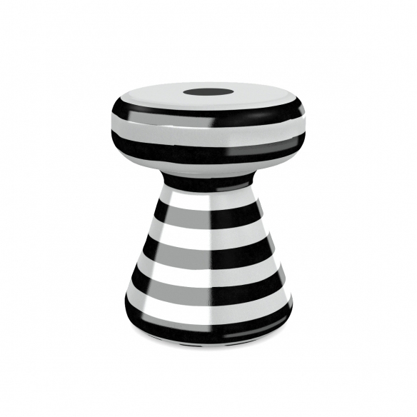 Quick Ship - Gervasoni InOut 44  Coffee Table Pouf in GFRC Concrete Stripes