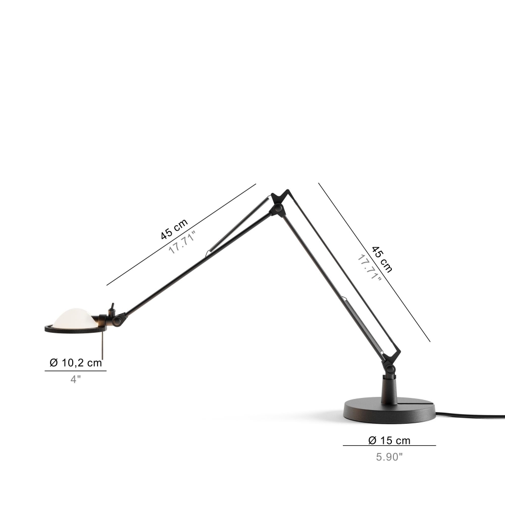 Luceplan Lampada da tavolo Berenice 90 cm - Nero/Bianco Satinato