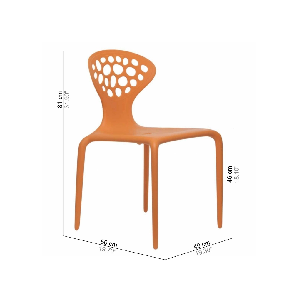 Pronta Consegna - Moroso Sedia con schienale forato Supernatural Arancio