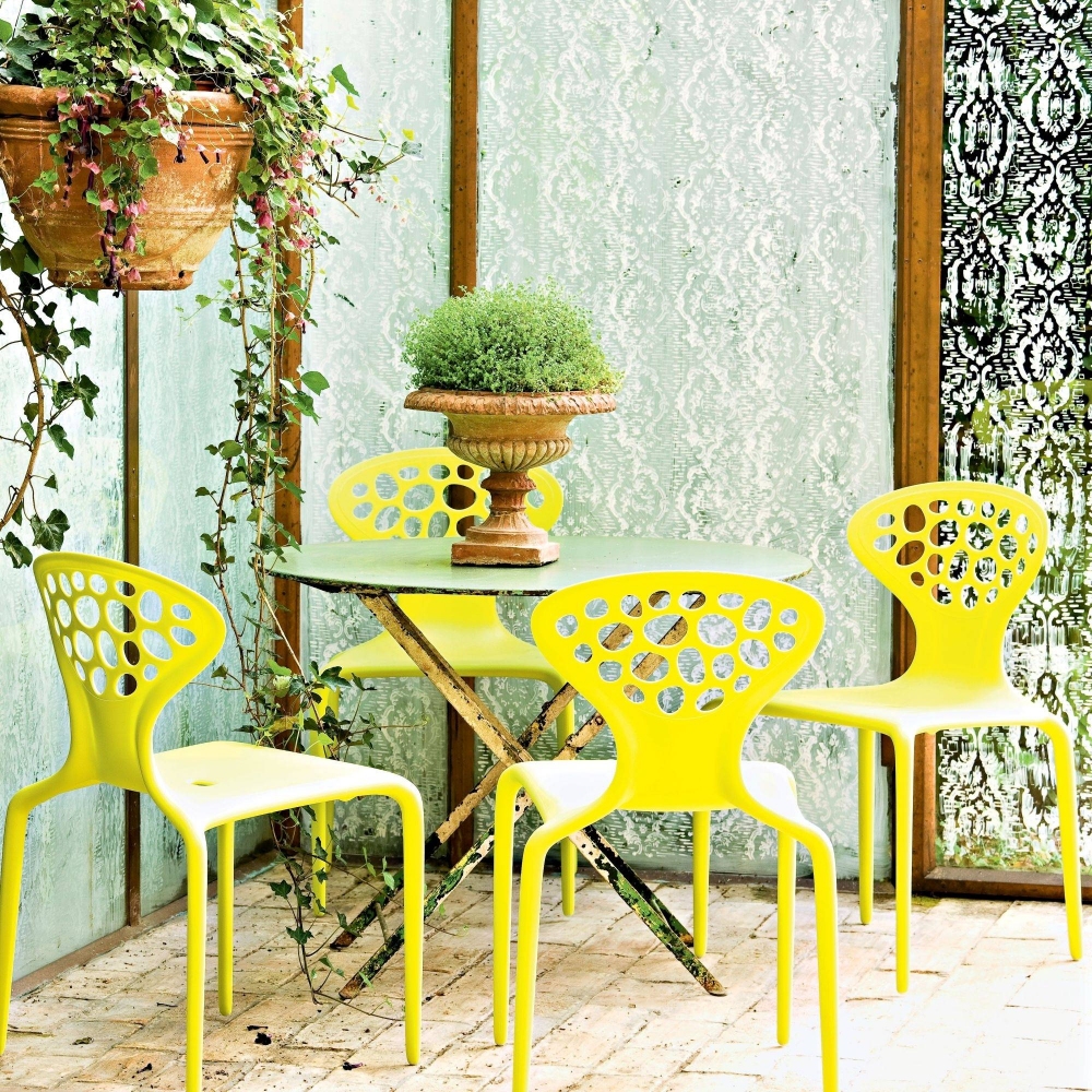 Pronta Consegna - Moroso Sedia con schienale forato Supernatural Verde Fluo