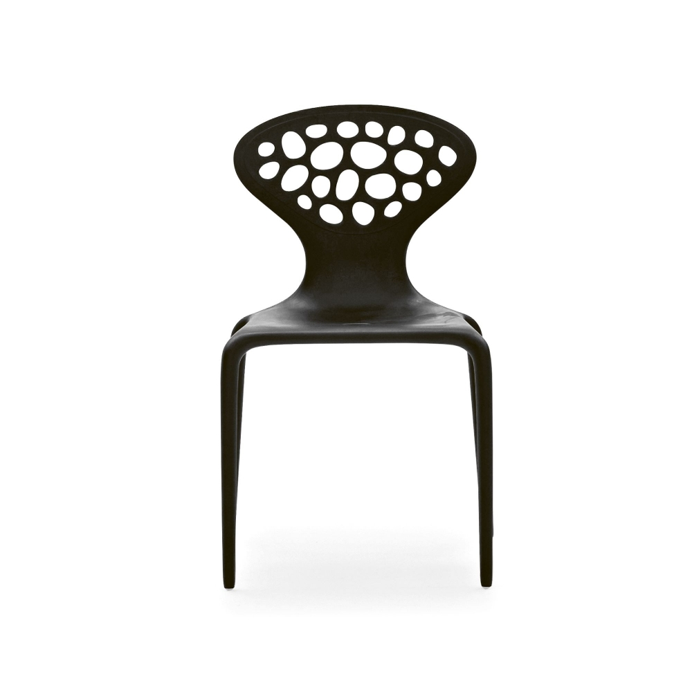 Pronta Consegna - Moroso Sedia con schienale forato Supernatural Nero RAL 9005