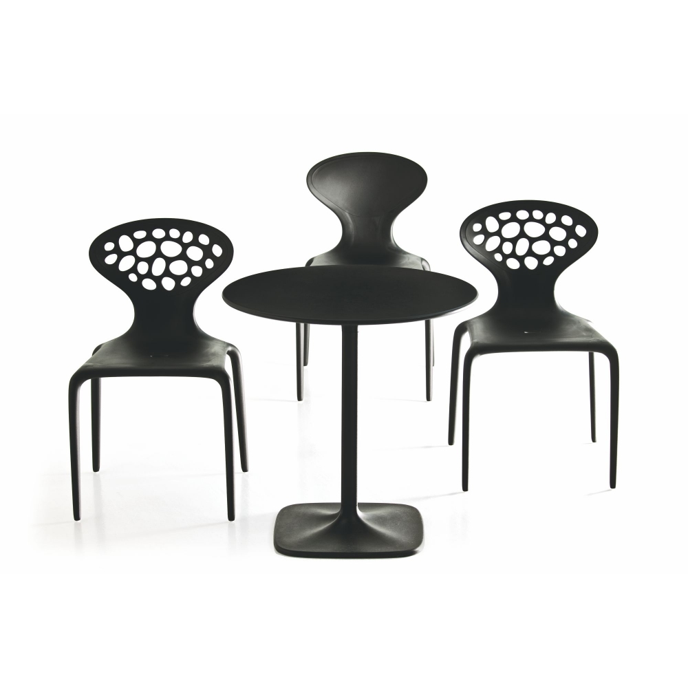 Pronta Consegna - Moroso Sedia con schienale forato Supernatural Nero RAL 9005