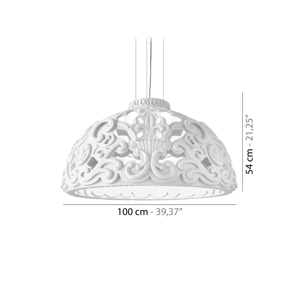 Quick Ship - Slide Dame of Love Suspension Lamp Chocolate Brown