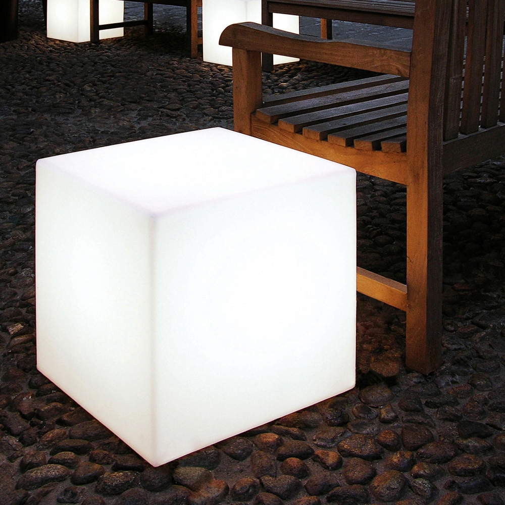 Quick Ship - Slide Outdoor Cube Table/Floor Lamp 50x50x60h cm