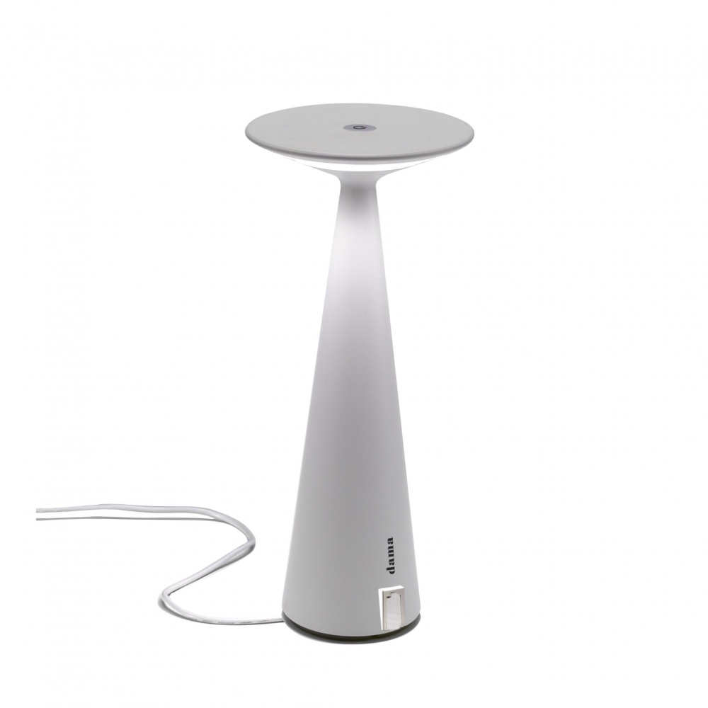 Pronta Consegna - Zafferano Lampada da tavolo Dama Pro USB Led ricaricabile Bianco