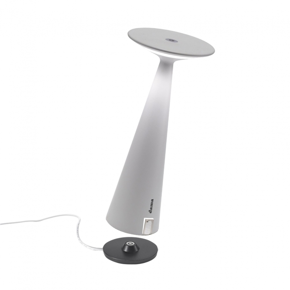 Pronta Consegna - Zafferano Lampada da tavolo Dama Pro USB Led ricaricabile Bianco
