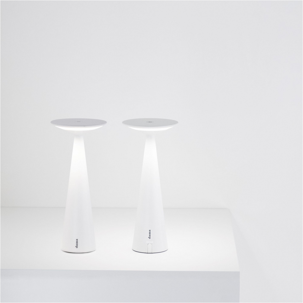 Pronta Consegna - Zafferano Lampada da tavolo Dama Pro USB Led ricaricabile Bianco