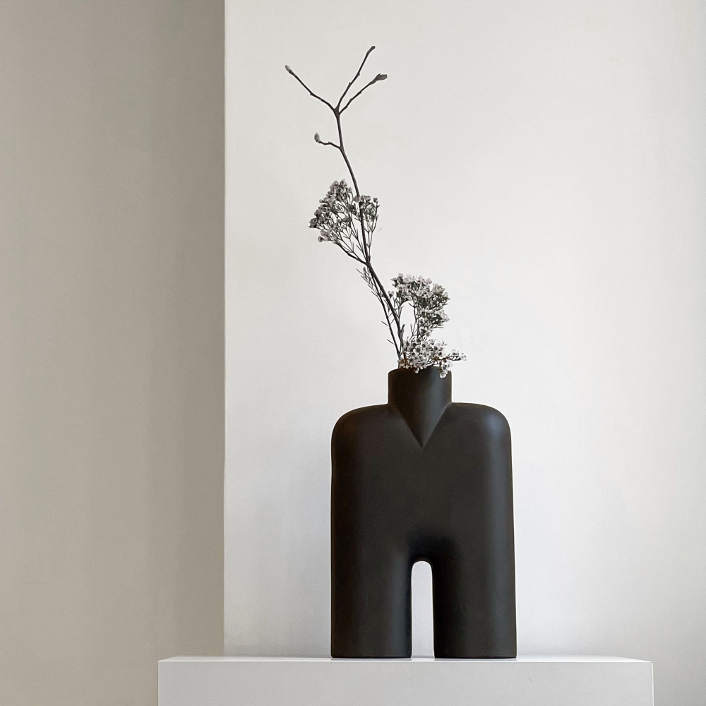 Quick Ship - 101 Copenhagen Cobra Tall Medium Vase Black