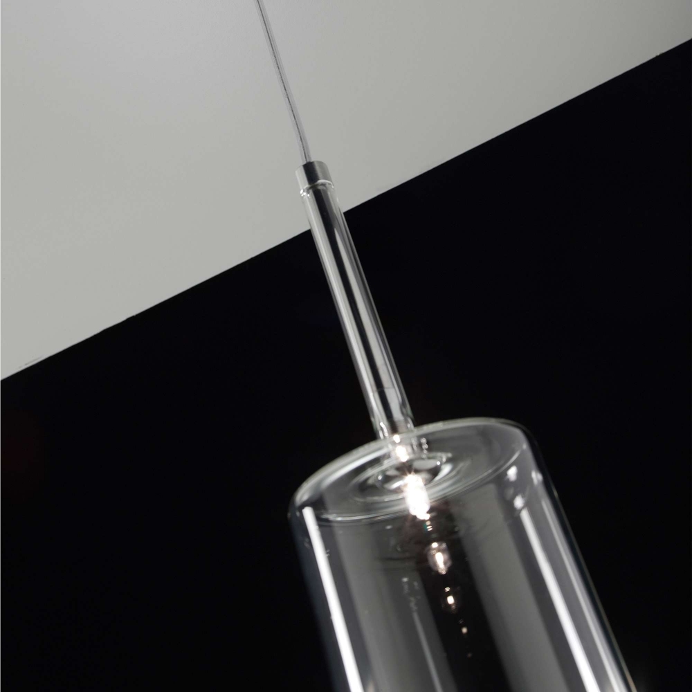 Quick Ship - Axolight Spillray suspension lamp with wall recess diam. 8 cm Crystal