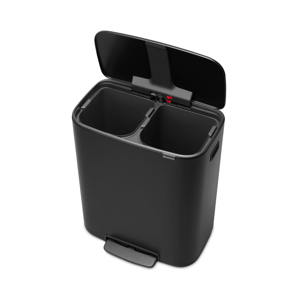 Quick Ship - Brabantia Bo pedal bin 2 x 30 L Matt Black