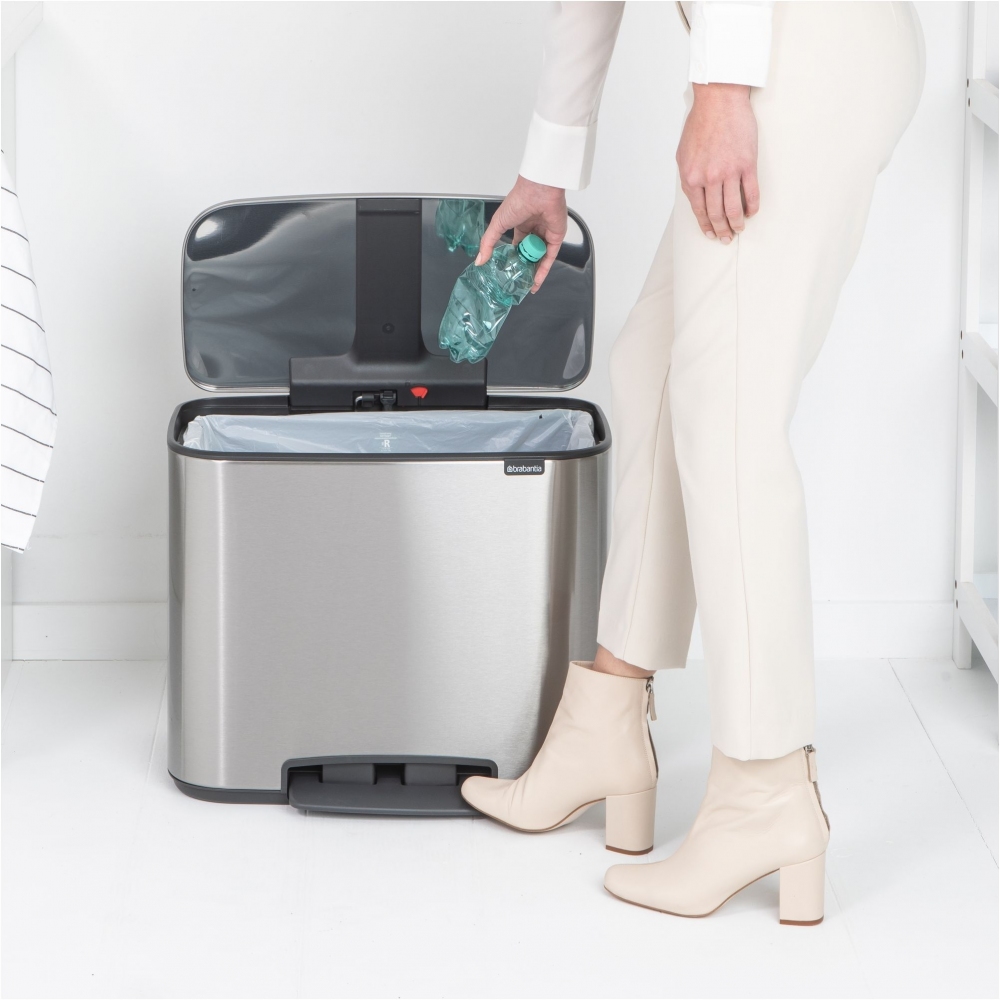 Pronta Consegna - Brabantia Pattumiera a pedale Bo 36 Litri Inox Satinato Antimpronte