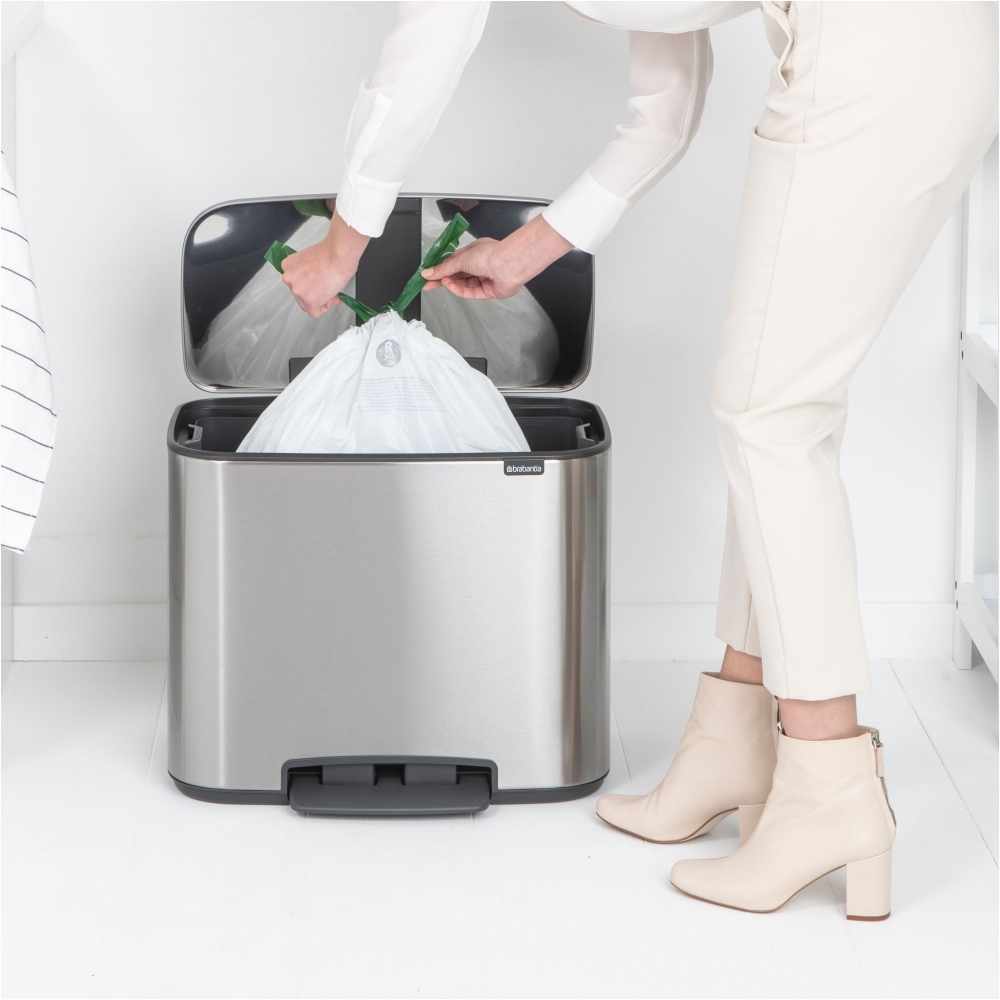 Pronta Consegna - Brabantia Pattumiera a pedale Bo 36 Litri Inox Satinato Antimpronte