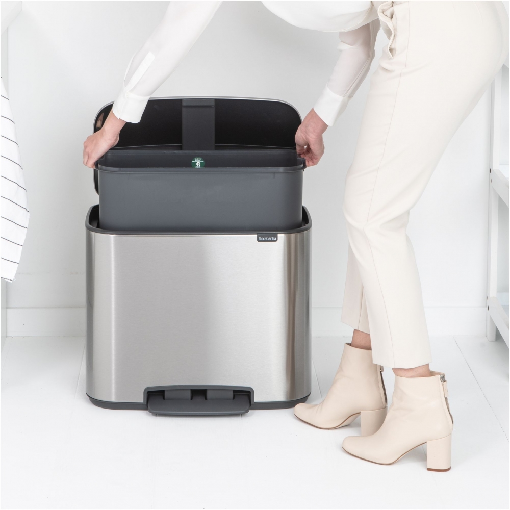 Quick Ship - Brabantia Bo pedal bin 36L Inox steel Fingerprint-proof