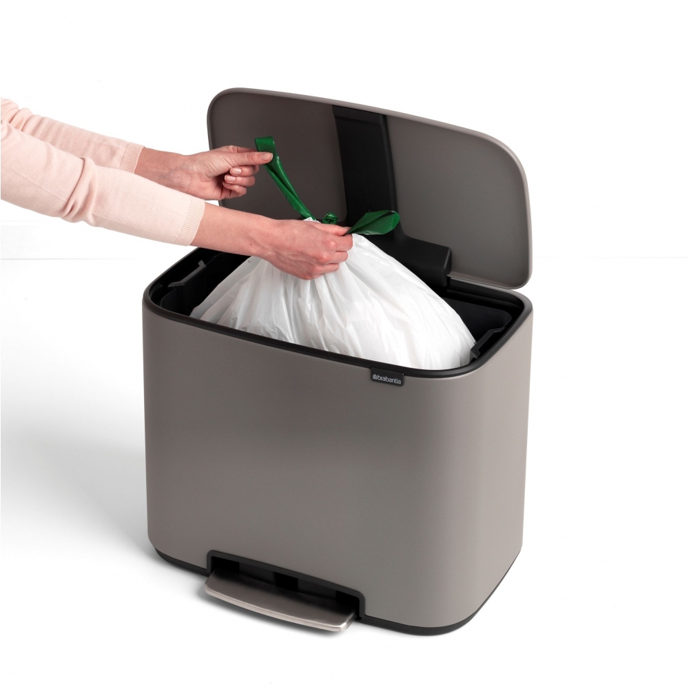 Pronta Consegna - Brabantia Pattumiera a pedale Bo 36 Litri Mineral Concrete Grey