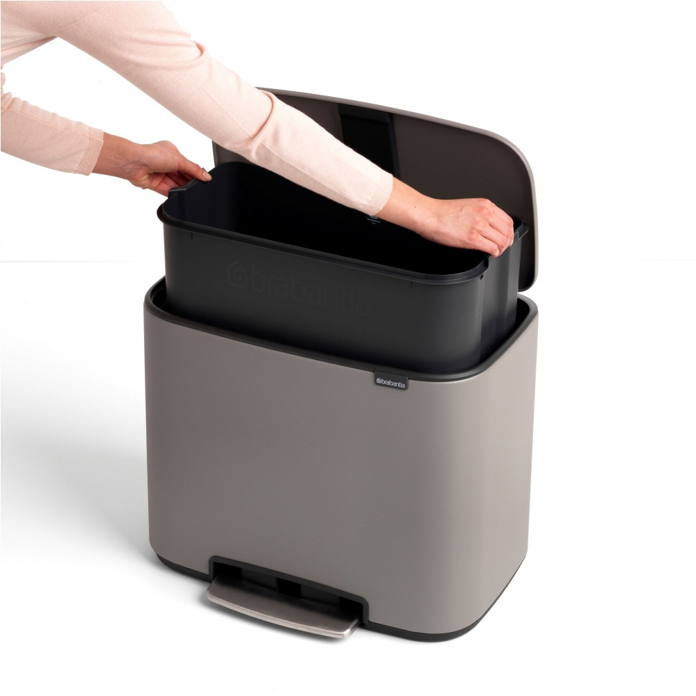 Quick Ship - Brabantia Bo pedal bin 36L Mineral Concrete Grey