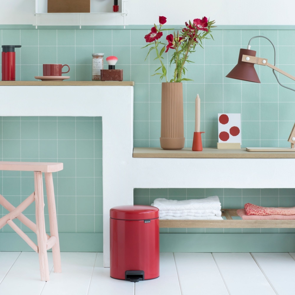 Quick Ship - Brabantia NewIcon pedal bin 5 litres Passion Red