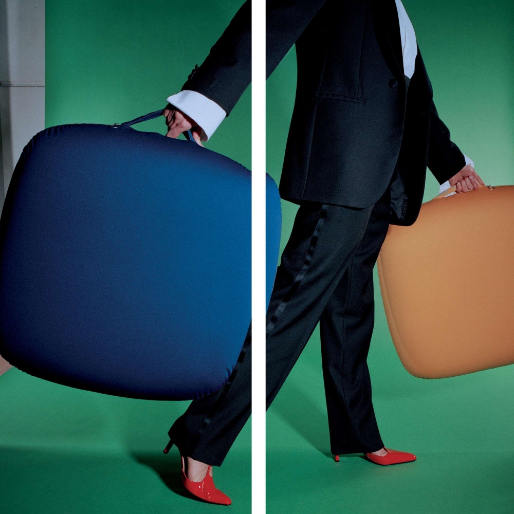 Pronta Consegna - Campeggi Cuscino da viaggio contenitore con letto gonfiabile Q.letto Blu 24125.2