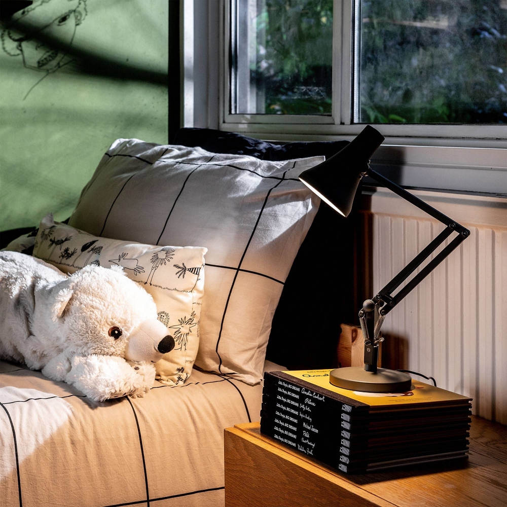 Quick Ship - Anglepoise 90 Mini desk lamp Carbon Black & Black