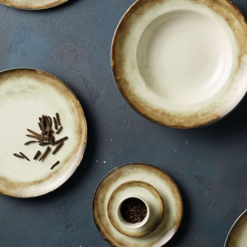 Quick Ship - Arthur Krupp 4 Shade Earth coffee saucers cm. 12