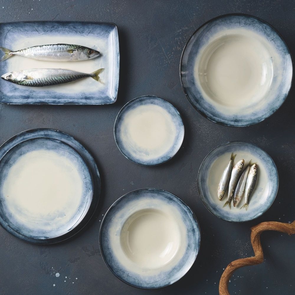 Quick Ship - Arthur Krupp 6 Shade Sea dinner plates cm. 27.5