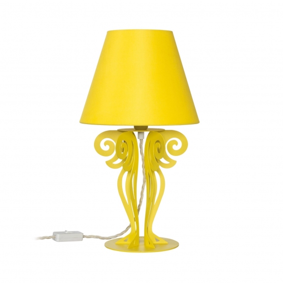 Quick Ship - Arti e Mestieri Circeo Pop Multicolor Table Lamp Yellow - Yellow Lampshade